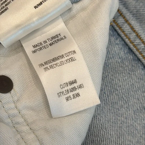 Agolde Blue Straight Leg Jeans 90s Jean size 25 - Picture 5 of 5